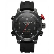 Relógio Masculino Analógico Weide WH-5210 Resistente à água 3 ATM Caixa em Metal Banho IP Preto Pulseira de Silicone Visor Cristal Mineral Redondo Relógio Masculino Analógico Weide WH-5210 Resistente à água 3 ATM Caixa em Metal Banho IP Preto Pulseira de Silicone Visor Cristal Mineral Redondo