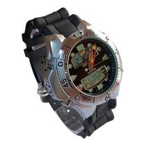 Relógio Masculino AQUALAND Dive Anadigi Prata e Preto Pulseira Silicone Estilo Diver Digital Analógico Resistente Esportivo Luxo