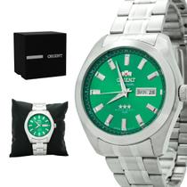Relógio Masculino Automático Orient Prata Mostrador Verde Original Prova D'água Garantia 1 ano 469SS075F E1SX