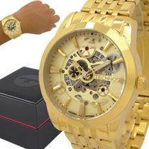 Relógio Masculino Automático Technos Dourado Prova d'água com garantia de 1 ano