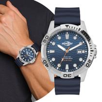 Relógio Masculino Azul e Prata Analógico de Pulso Movimento Quartzo com Pulseira de Silicone e Caixa de Aço Inoxidável à Prova D Água Mormaii Relógio Masculino Azul e Prata Analógico de Pulso Movimento Quartzo com Pulseira de Silicone e Caixa de Aço Inoxidável à Prova D Água Mormaii