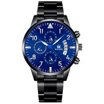 Relógio Masculino Azul Malha Fina Ultrafino Quartzo