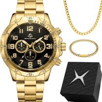 Relogio masculino banhdo + caixa pulseira + cordao grumet casual vintage presente trabalho retro ponteiro robusto grande Relogio masculino banhdo + caixa pulseira + cordao grumet casual vintage presente trabalho retro ponteiro robusto grande