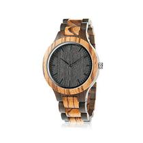Relógio masculino Bird de madeira zebra, analógico, quartzo, leve, feito à mão, de madeira, esportivo, casual, relógios