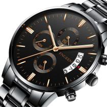 Relógio Masculino Black Motion Aço Inox Quartz Bronze