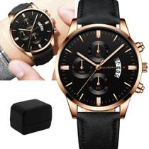 Relógio Masculino Black Motion Bronze Design + Caixa Relógio Masculino Black Motion Bronze Design + Caixa