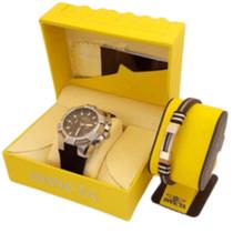 Relógio Masculino Bolt e Pulseira de Aço Inoxidável, Silicone e Metal - Edição Especial