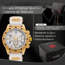 Relógio Masculino Branco Com Pulseira de Silicone