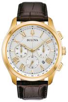 Relógio Masculino Bulova Wilton Quartz Dourado/Marrom 97B169
