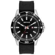 Relógio Masculino Calendário Pulseira Silicone Prata 44227G0SVNU1 Relógio Masculino Calendário Pulseira Silicone Prata 44227G0SVNU1