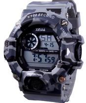 Relógio Masculino Camuflado Digital Xinjia Militar com Cronometro a Priva Dágua