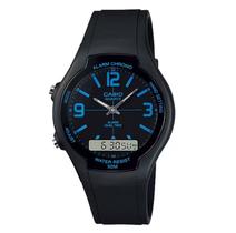 Relógio Masculino Casio Digital Analógico Preto AW-90H-2BVDF