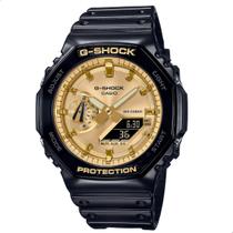 Relógio Masculino Casio G-Shock Anadigi Preto Dourado GA-2100GB-1ADR