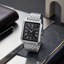 Relógio Masculino Casio MTP B190D 1BVDF Numerais Romanos Aço Inoxidável Prata Resistente Á Água