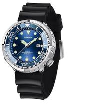 Relógio Masculino Casual Silicone Luxo Quartzo Data Impermeável - Prata azul