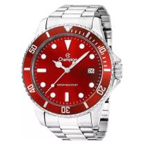 Relógio Masculino Champion Analógico Prata Vermelho CA31266V Relógio Masculino Champion Analógico Prata Vermelho CA31266V