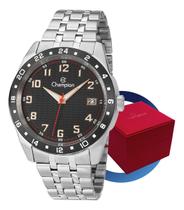 Relógio Masculino Champion CA31382T Prata Aço Inoxidável Preto Design Moderno Original Com Calendário Resistente à Água e Durável Relógio Masculino Champion CA31382T Prata Aço Inoxidável Preto Design Moderno Original Com Calendário Resistente à Água e Durável