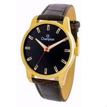 Relógio Masculino Champion Casual Couro Marrom Social Luxo CN21452U