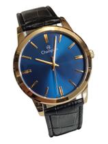 Relógio Masculino Champion CN20702S Couro Dourado Azul - Champions