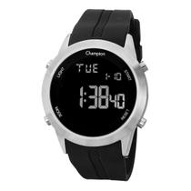 Relógio Masculino Champion Digital Prata Silicone CH40259T