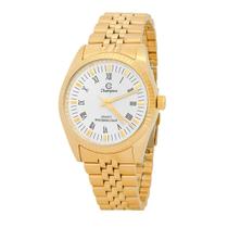 Relógio Masculino Champion Dourado Aço Inoxidável Mostrador Branco Original Resistente à Água CH22859H