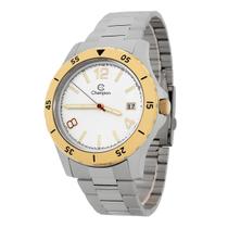 Relógio Masculino Champion Dourado e Prata Aço Inoxidável Mostrador Branco Original Resistente à Água CA31239S Relógio Masculino Champion Dourado e Prata Aço Inoxidável Mostrador Branco Original Resistente à Água CA31239S