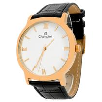 Relógio Masculino Champion Dourado material sintético Mostrador Branco Original Resistente à Água CN20006B