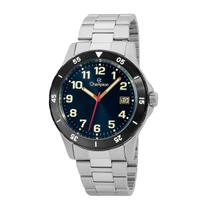 Relógio Masculino Champion Prata Aço Inoxidável Mostrador Preto Original Resistente à Água CA31355F
