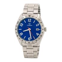 Relógio Masculino Champion Prata Aço Mostrador Azul Original Resistente à Água RCHCA31211A