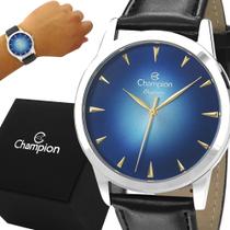 Relógio Masculino Champion Prata Azul Original 1 Ano de Garantia