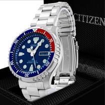 Relogio Masculino Citizen Automatico Analogico Aço Inoxidavel Prata Promaster Marine Original Resistente a Agua 2 Anos de Garantia TZ31696F