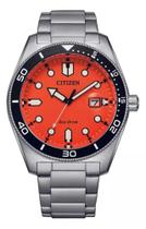 Relógio Masculino Citizen Aw1760-81x Eco-drive Fundo Laranja