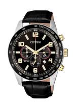 Relógio Masculino Citizen Cronógrafo Couro Tz31454D Prata