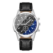 Relógio masculino com cinto de vidro azul de três olhos Chenlong 68 Relógio masculino com cinto de vidro azul de três olhos Chenlong 68