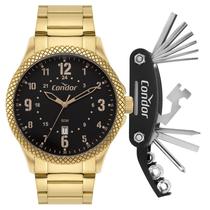 Relógio Masculino Condor Analógico Dourado CO2115MYX/K4P + Kit