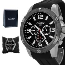 Relógio Masculino Condor Bicolor Silicone Casual Cronógrafo Original Prova D'água Garantia 1 ano