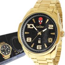 Relógio Masculino Condor Dourado Prova Dágua Original Luxo Relógio Masculino Condor Dourado Prova Dágua Original Luxo