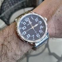 Relógio masculino Condor prata fundo azul militar CO2035NRU4A
