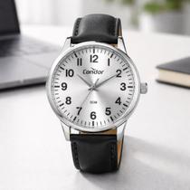 Relógio masculino Condor prata pulseira de couro preta CO2035NRJ3K Relógio masculino Condor prata pulseira de couro preta CO2035NRJ3K