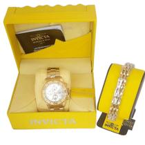 Relógio Masculino Connection Dourado e Pulseira Edição Luxo