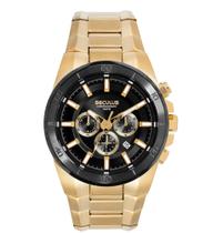 Relógio Masculino Cronógrafo 3D Dourado Relógio Masculino Cronógrafo 3D Dourado