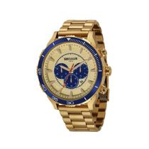 Relógio Masculino Cronógrafo Aço Dourado - Seculus Relógio Masculino Cronógrafo Aço Dourado - Seculus
