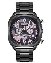 Relógio Masculino Cronógrafo Quadrado Preto Weide Wd009 Ino