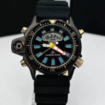 Relógio Masculino CTZ Aqualand Esportivo 100 Metros À Prova DÁgua Analógico Digital com Pulseira de Silicone