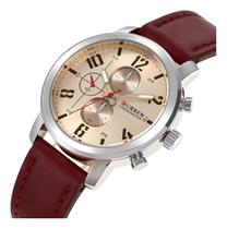 Relógio Masculino Curren 8192 Pulseira Couro Quartz
