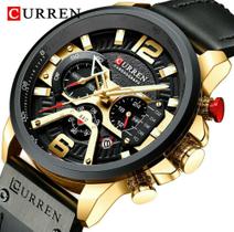 Relógio Masculino Curren 8329 Funcional Couro Esportivo