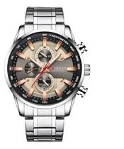 Relógio Masculino Curren 8351 Prata/ Cinza Cronógrafo Funcional Aço