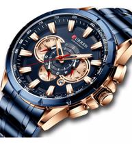 Relógio Masculino Curren 8363 Azul Aço