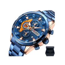 Relógio Masculino Curren 8402 Analógico Aço Inoxidável Luxo