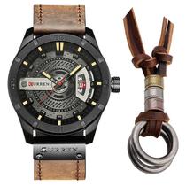 Relogio Masculino Curren Cronógrafo + Cordão Ajustável